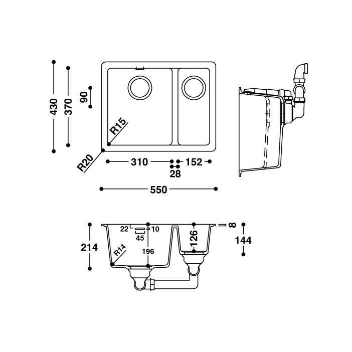 HI-MACS® CS490D Sink